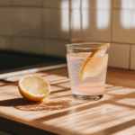 Pink salt drink for weight loss on a morning kitchen counter (Benefits of Pink Salt for Weight Loss)